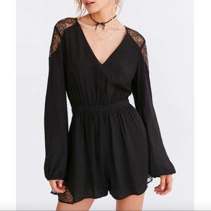 Urban Outfitters Black Lacy Long Sleeved Romper